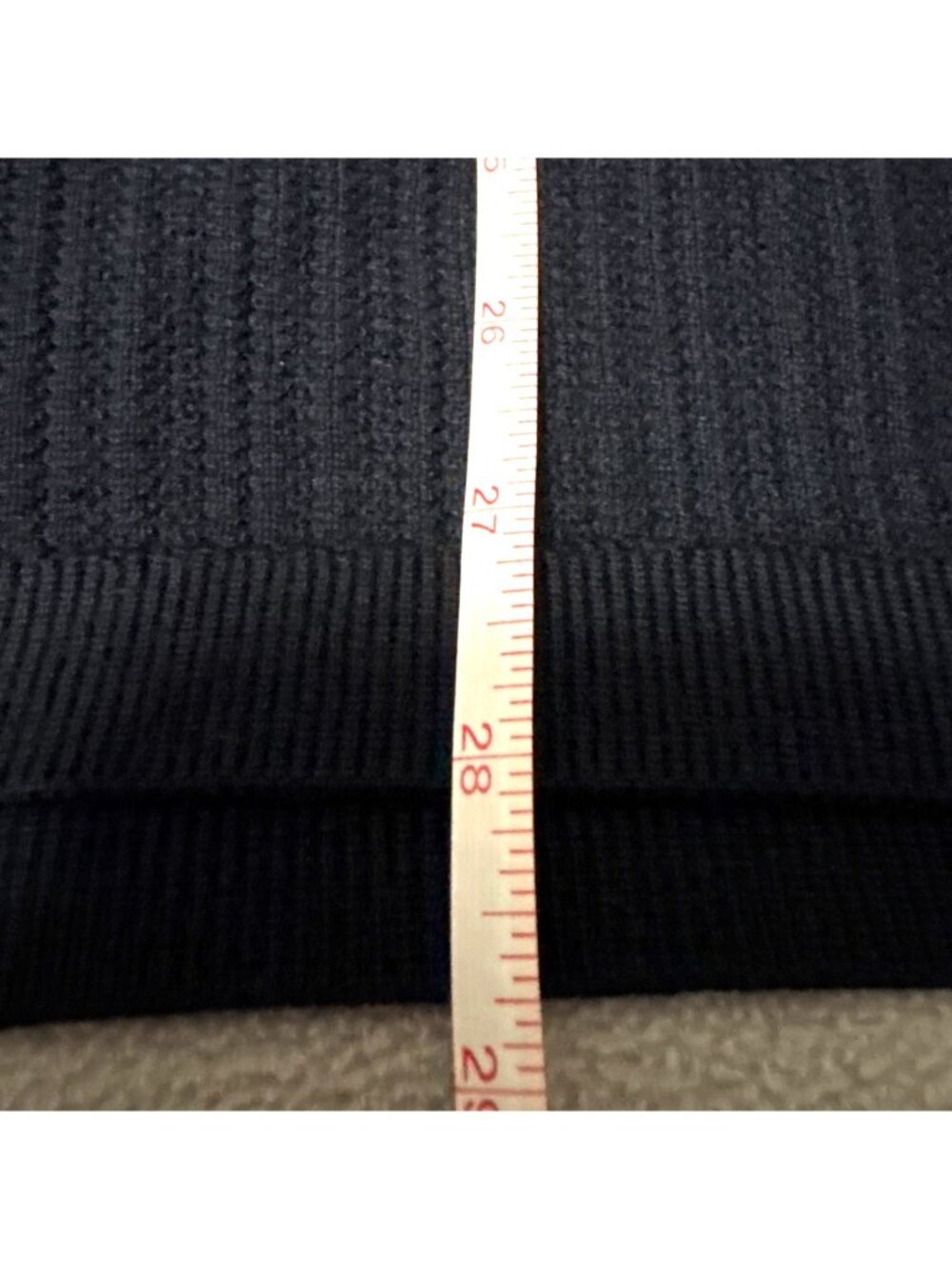 H&M Navy Regular Fit Cotton Knit V-Neck Short Sleeve Sweater Womens Size M - Picture 7 of 7